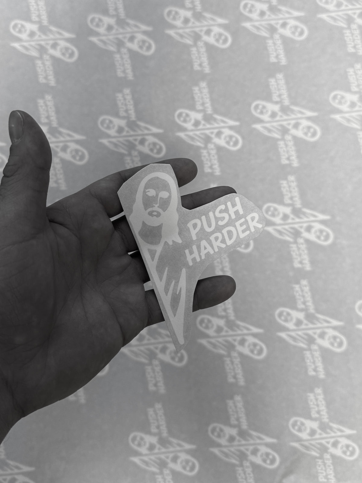 Push Harder Sticker – Jesus Aufkleber für Rennrad, Helm und Laptop